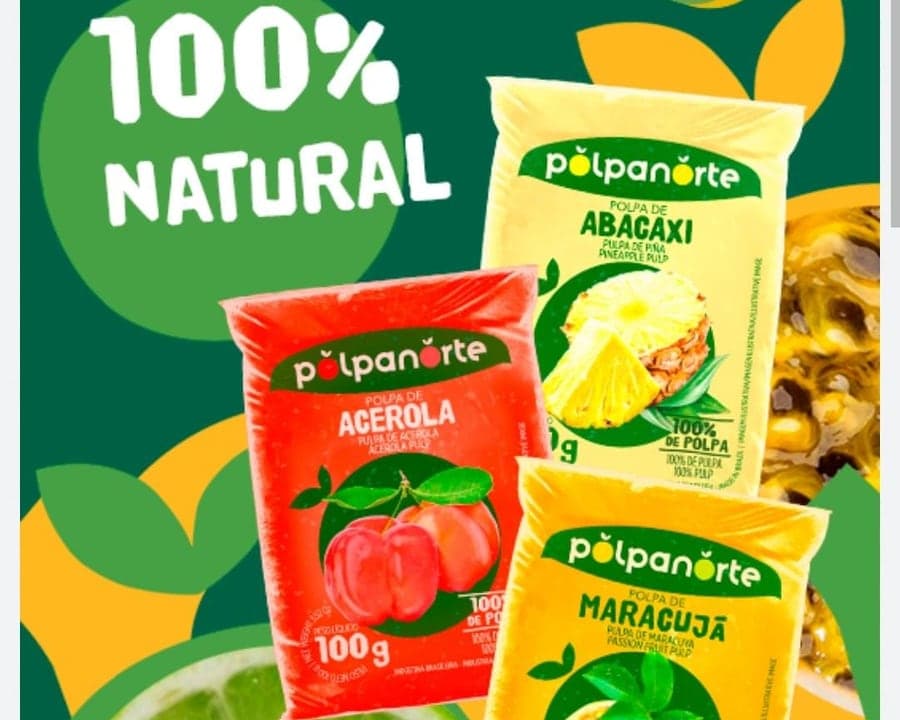 Polpas de fruta congeladas em embalagens coloridas